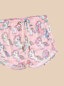 HUXBABY Rainbow Unicorn Swim Short