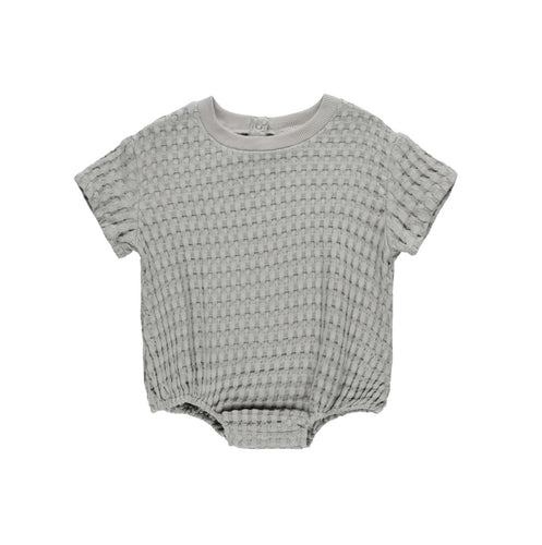 Quincy Mae Relaxed Bubble Romper || Dusty Blue