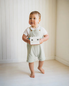 Bébé Roman Green Stripe Overalls