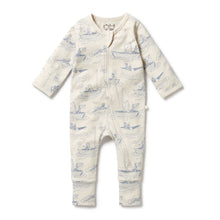 Load image into Gallery viewer, wilson + frenchy Sail Away Organic Zipsuit with Feet
