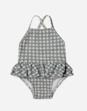 Load image into Gallery viewer, Quincy Mae ruffled one piece swimsuit || sea green gingham