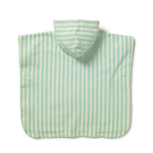Load image into Gallery viewer, wilson + frenchy Organic Hooded Poncho | Seafoam Stripe