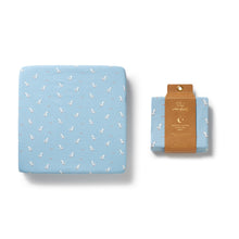Load image into Gallery viewer, wilson + frenchy Organic Pointelle Cot Sheet | Sunny Seagulls