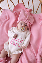 Load image into Gallery viewer, confetti kidz &quot;She&#39;s Here&quot; Floral Knit Romper | Snow