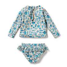 Load image into Gallery viewer, wilson + frenchy Shells Cutwork Rashie Swim Set