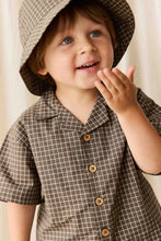 Load image into Gallery viewer, Jamie Kay Organic Cotton Silas Shirt | Coffee Grid