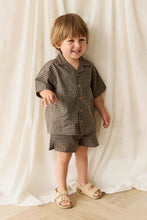 Load image into Gallery viewer, Jamie Kay Organic Cotton Silas Shirt | Coffee Grid