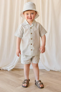 JAMIE KAY Organic Cotton Silas Shirt | Variegated Stripe Shoreline