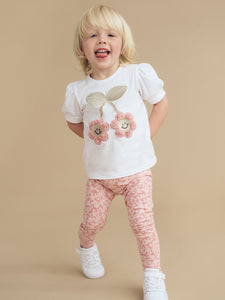 HUXBABY Smile Flower Puff T-Shirt