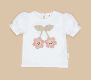 HUXBABY Smile Flower Puff T-Shirt