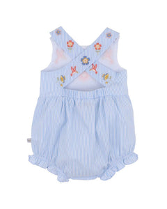 fox & finch Songbird Stripe Embroidered Cross Back Bodysuit