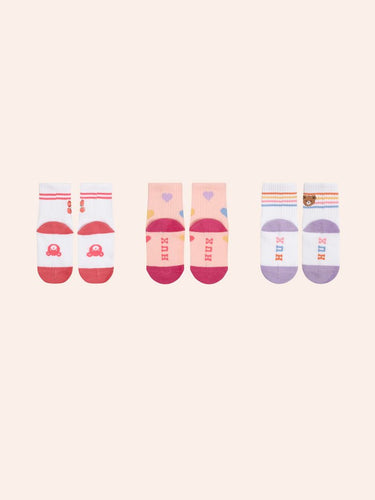 HUXBABY Sporty Socks 3 pack Sweatheart