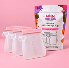 Load image into Gallery viewer, Milk Magic Reusable Silicone Milk Storage Bags – 3 Pack