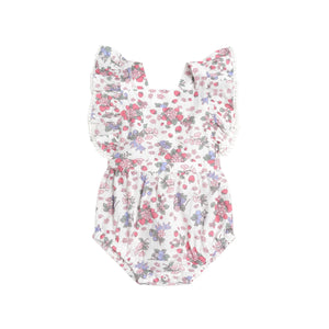 HUXBABY Strawberry Garden Playsuit | Cream