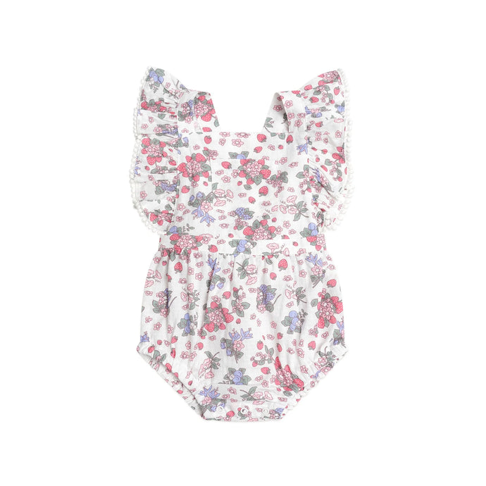 HUXBABY Strawberry Garden Playsuit | Cream