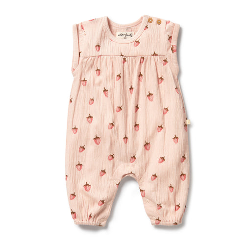 wilson + frenchy Organic Growsuit  | Strawberry Kisses