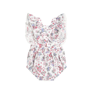 HUXBABY Strawberry Garden Playsuit | Cream