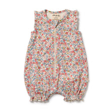 Load image into Gallery viewer, wilson + frenchy Organic Ruffle Zipsuit | Summer Bloom