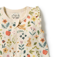 Load image into Gallery viewer, wilson + frenchy Organic Ruffle Zipsuit | Summer Garden