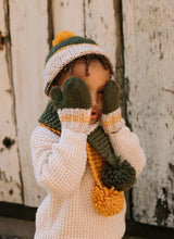 Load image into Gallery viewer, Teddy Mittens | Khaki + Gold