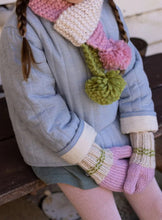 Load image into Gallery viewer, Teddy Mittens | Pink + Green