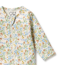 Load image into Gallery viewer, wilson + frenchy Tinker Floral Organic Zipsuit with Feet