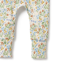 Load image into Gallery viewer, wilson + frenchy Tinker Floral Organic Zipsuit with Feet