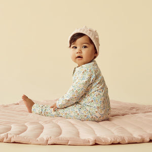 wilson + frenchy Tinker Floral Organic Zipsuit with Feet