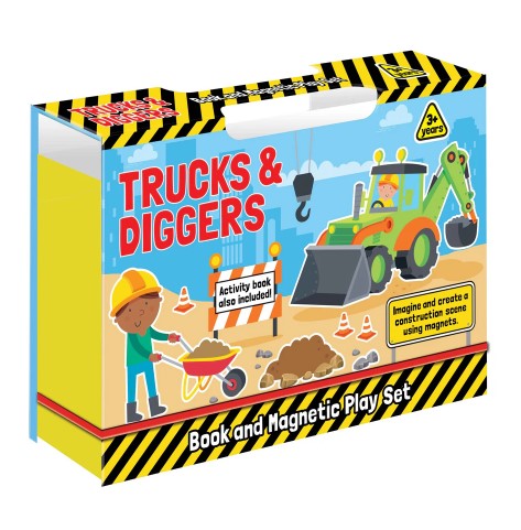 Trucks & Diggers Book and Magnetic Play Set