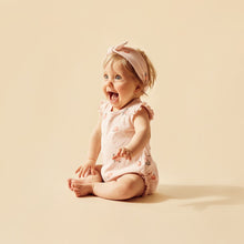 Load image into Gallery viewer, wilson + frenchy Organic Pointelle Ruffle Growsuit - Peaches