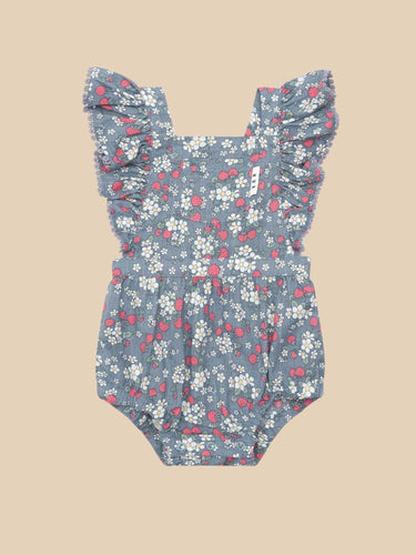 HUXBABY Vintage Strawberry Frill Playsuit