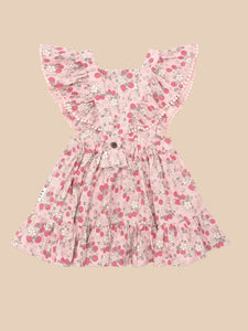 HUXBABY Vintage Strawberry Ruffle Dress