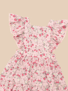 HUXBABY Vintage Strawberry Ruffle Dress