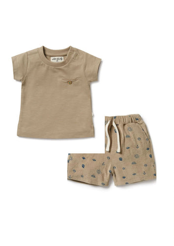 wilson + frenchy Organic Summer Days Short Set - Driftwood