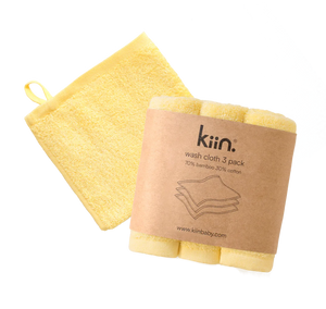 kiin. Wash Cloths 3 pack - Buttercup