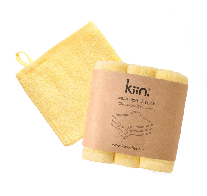 kiin. Wash Cloths 3 pack - Buttercup