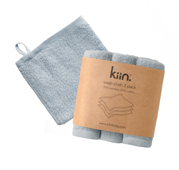 kiin. Wash Cloths 3 pack - Dusky Blue