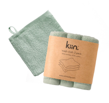 Load image into Gallery viewer, kiin. Wash Cloths 3 pack - Sage