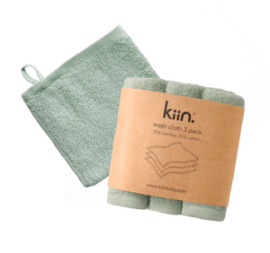 kiin. Wash Cloths 3 pack - Sage