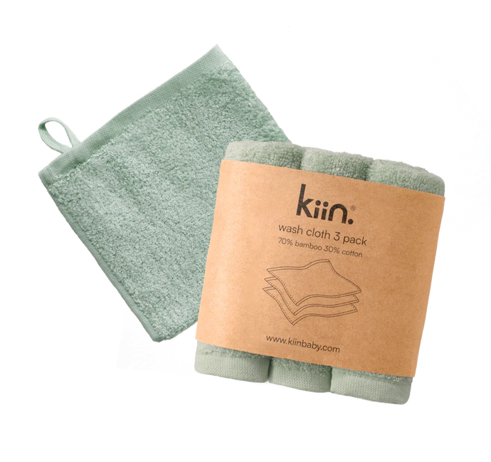 kiin. Wash Cloths 3 pack - Sage