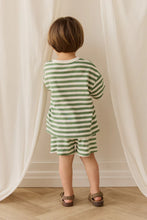 Load image into Gallery viewer, JAMIE KAY Pima Cotton Wesley Short | Essential Stripe Parchment / Snow Pea
