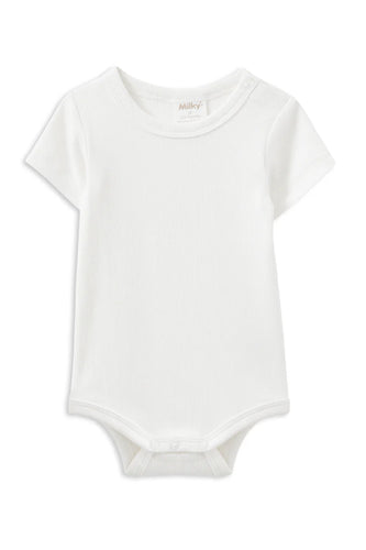 Milky Rib Bubbysuit | White