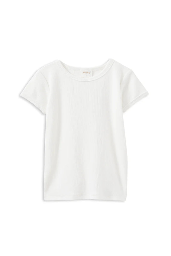 Milky Rib Tee | White