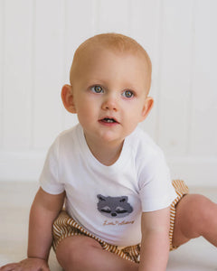 fox & finch Wildlings Racoon Bodysuit