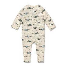 Load image into Gallery viewer, wilson + frenchy Organic Zipsuit with Feet | Woolly Whales