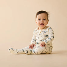 Load image into Gallery viewer, wilson + frenchy Organic Zipsuit with Feet | Woolly Whales