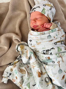 Cuddle Bug & Co Organic Jersey Baby Wrap Set | Farm Life