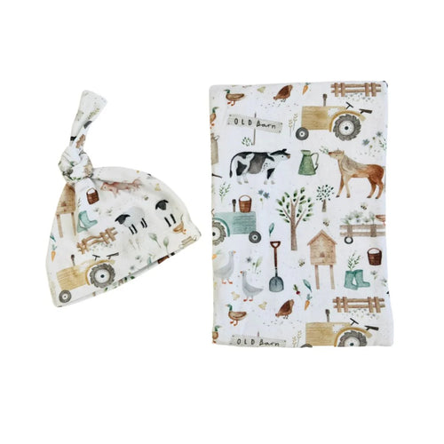Cuddle Bug & Co Organic Jersey Baby Wrap Set | Farm Life