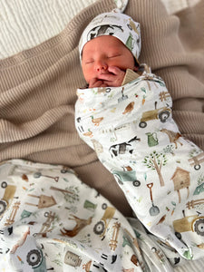 Cuddle Bug & Co Organic Jersey Baby Wrap Set | Farm Life