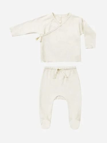Quincy Mae Wrap Top + Footed Pant Set || Assorted